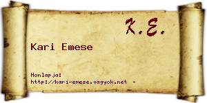 Kari Emese névjegykártya